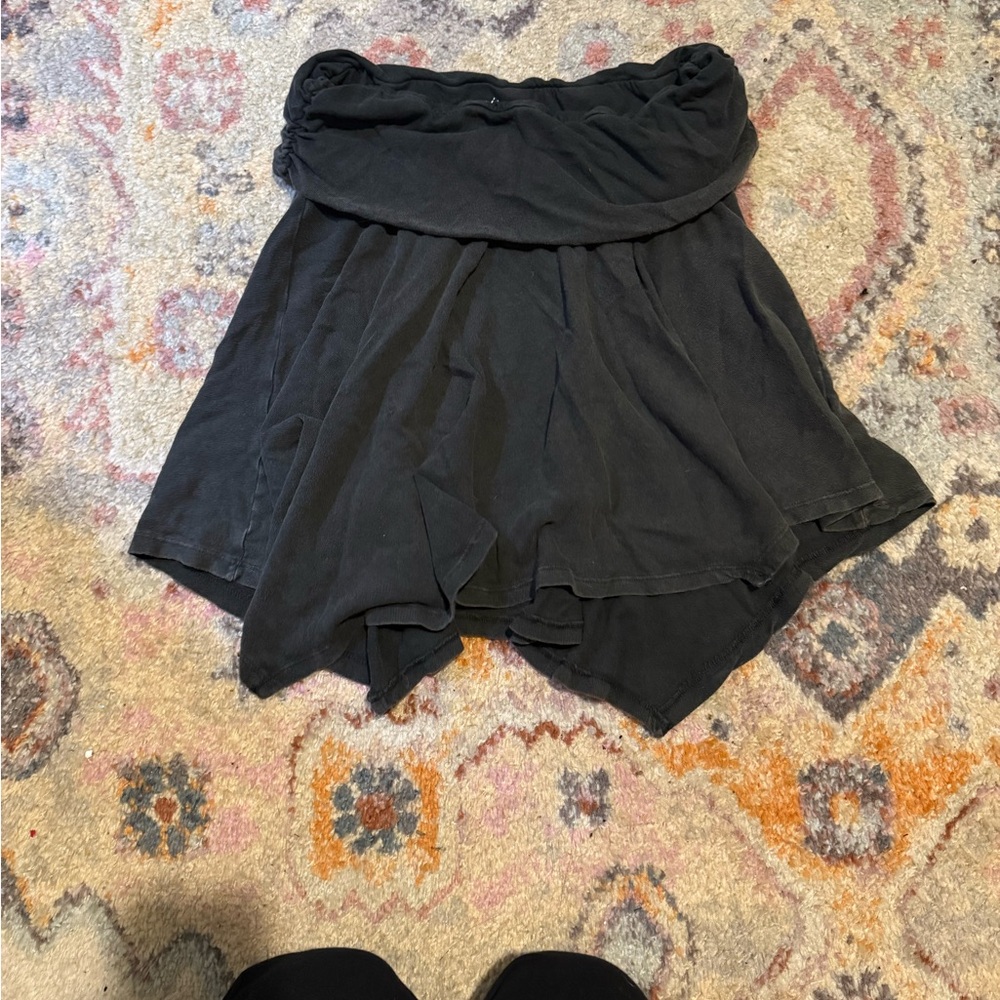 aerie Black Fold-Over Fairy Waistband Skirt